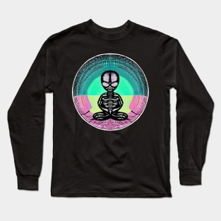 Psychic Alien Skeleton Meditating Universal Long Sleeve T-Shirt